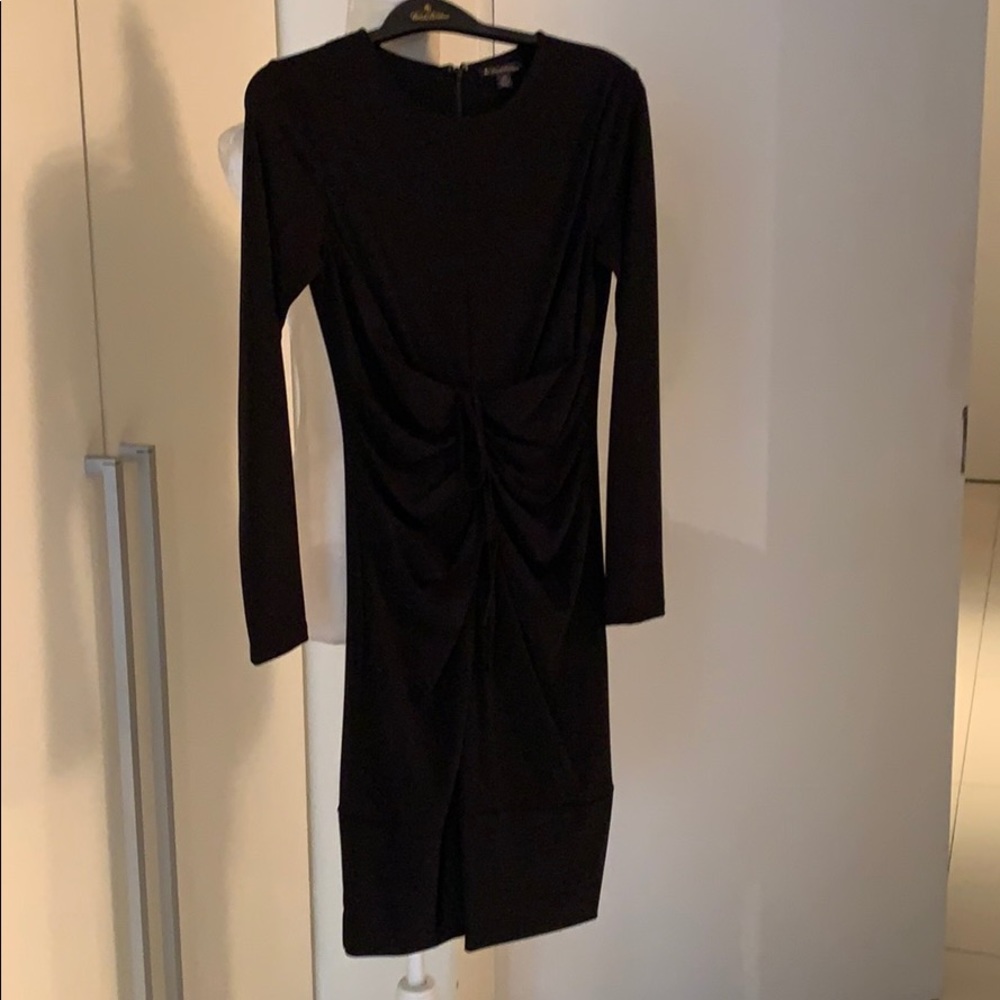 Brooks brothers black work dress with tie detail